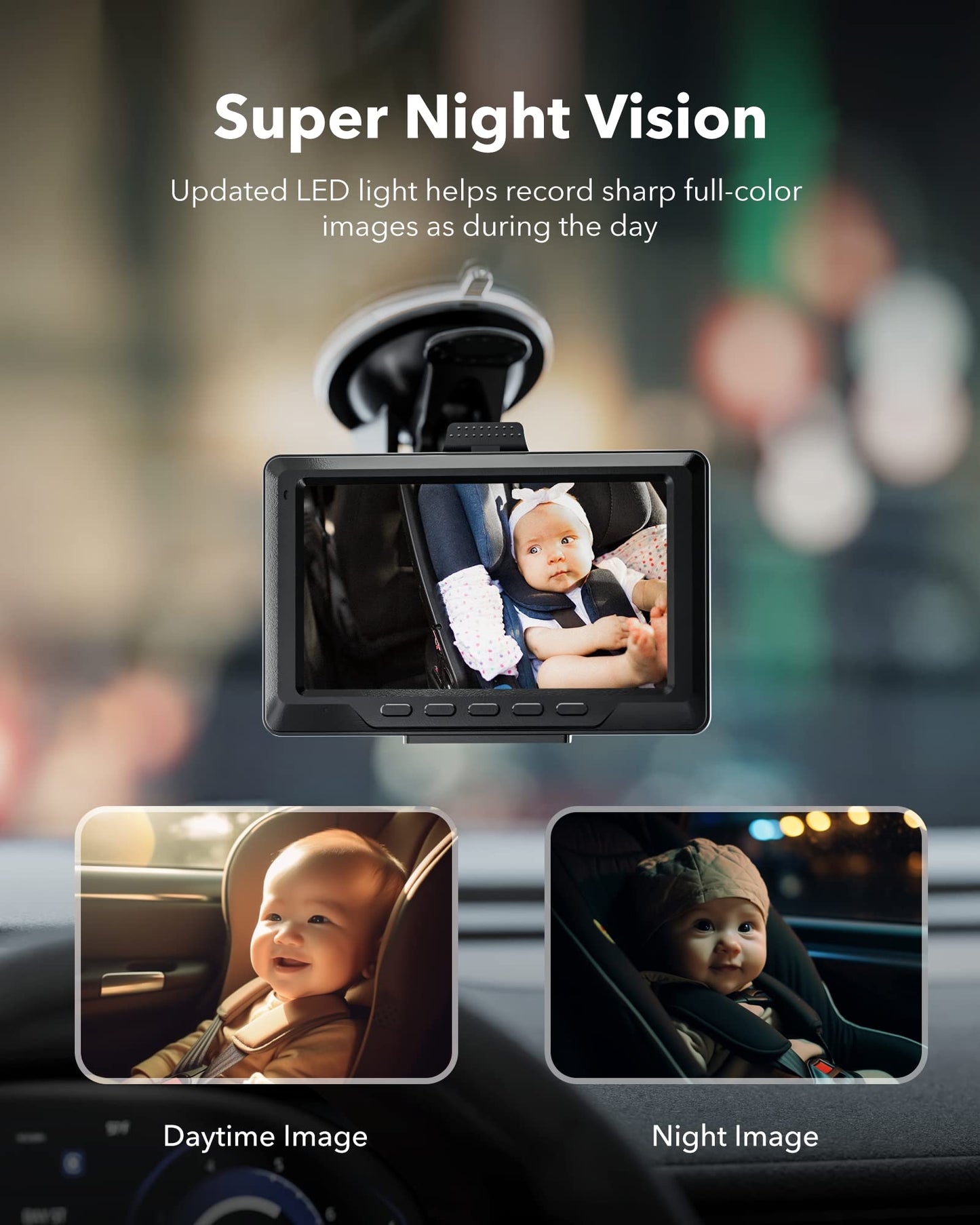 Redtiger 1080P Full-Color Night Vision Rear Facing Baby Monitor