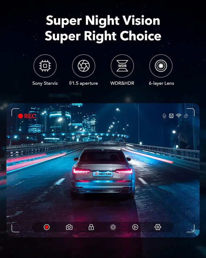 F7NP 4K WIFI Front and Rear Dash Cam