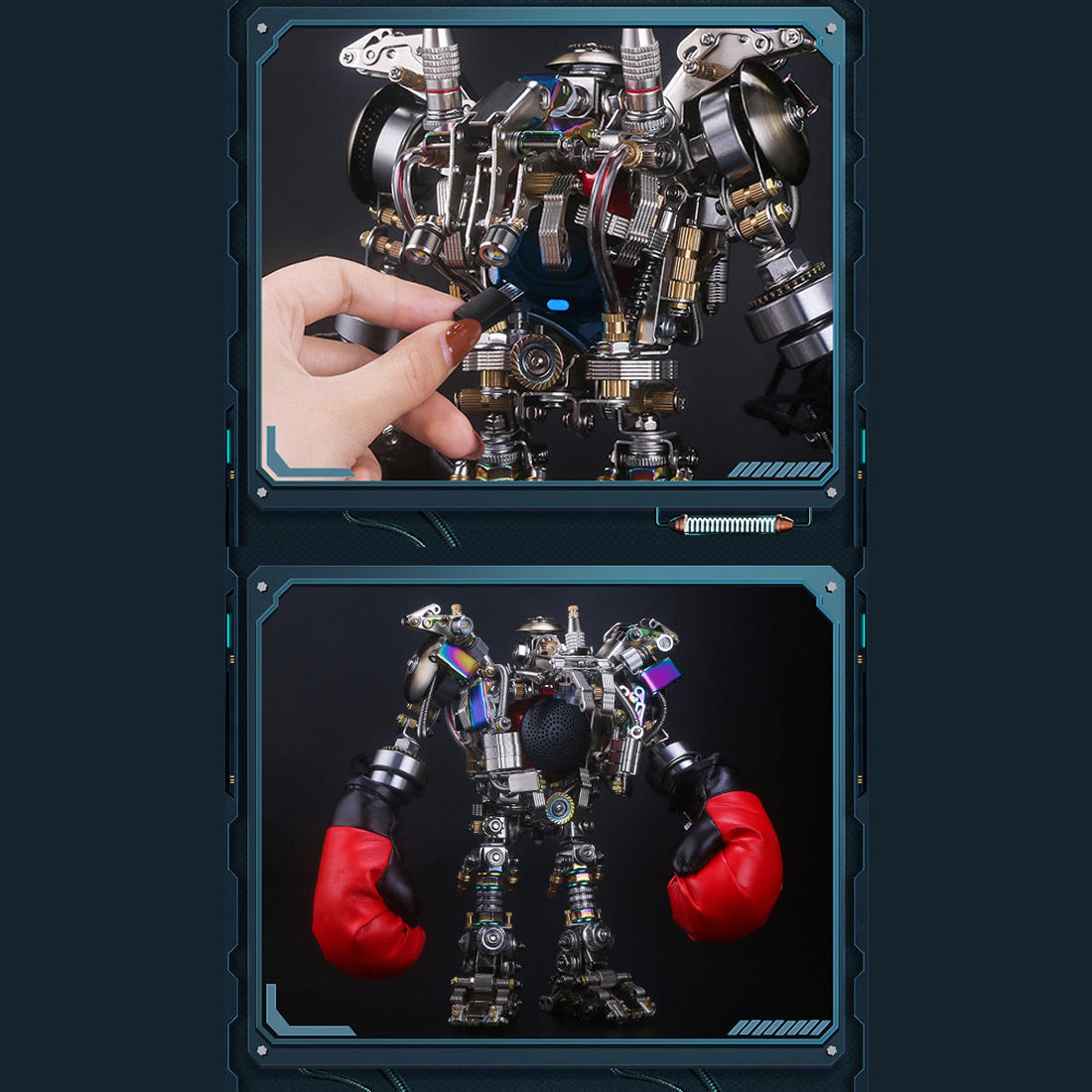 Boxer Mech DIY Metal Assembly Building Kit 880Pcs+ Wireless Bluetooth Speaker- Destroyer