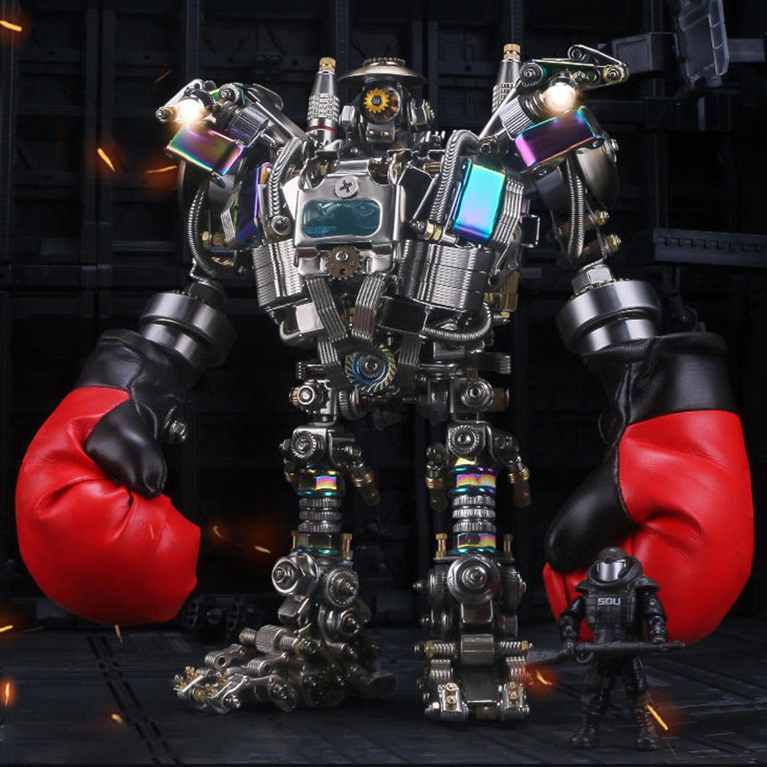 Boxer Mech DIY Metal Assembly Building Kit 880Pcs+ Wireless Bluetooth Speaker- Destroyer