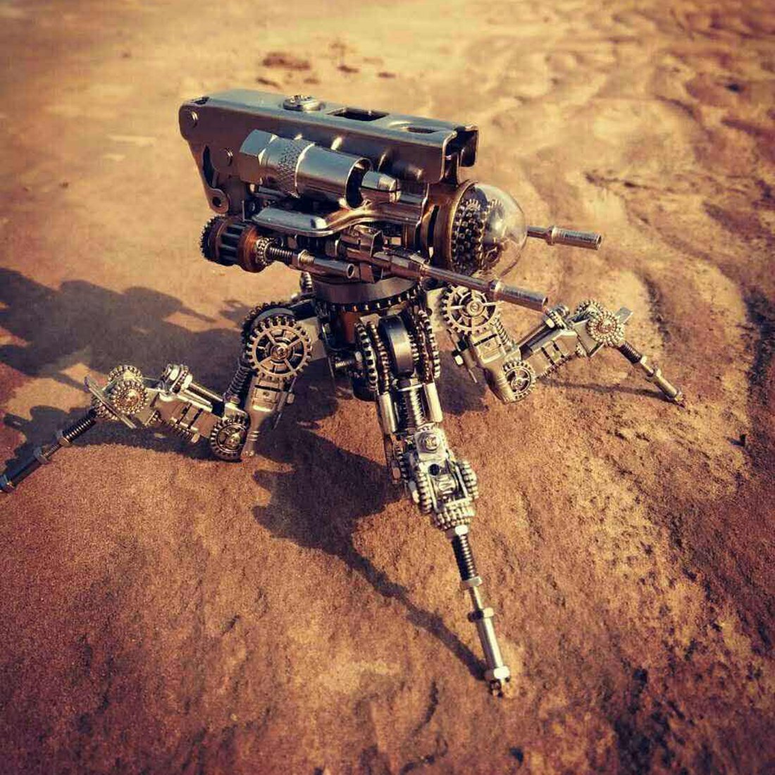 DIY Assembly Metal Knight Mecha Puzzle Toy Model