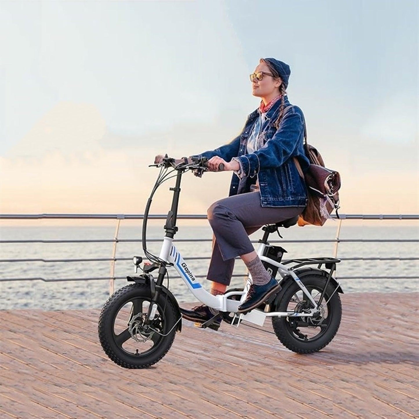 VIVI Gopina Commuter 3.0" Fat Tire Folding Electric Bike UL2849 Certified