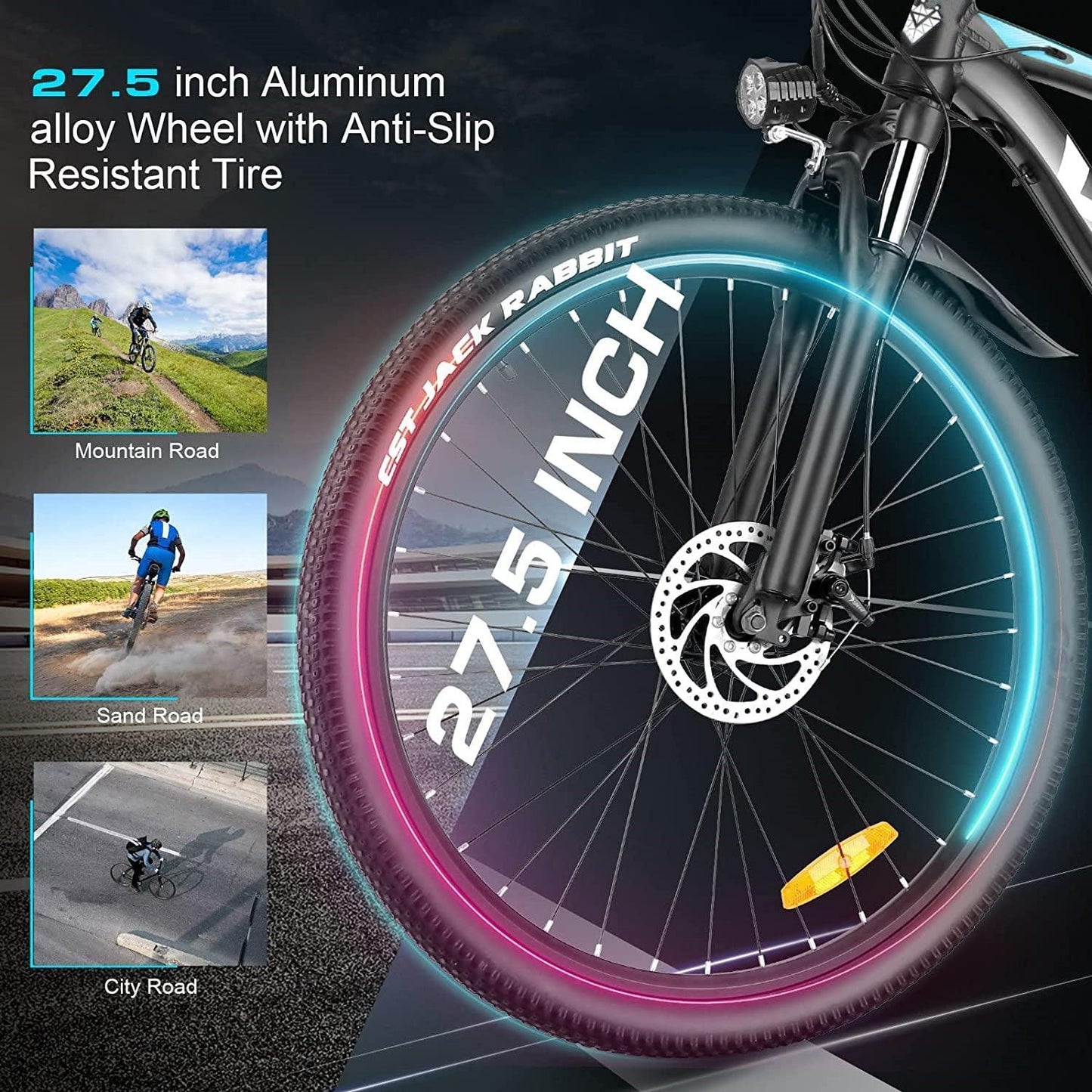VIVI H7UL 27.5" High-Step Off Road Electric Mountain Bike UL2849 Certified