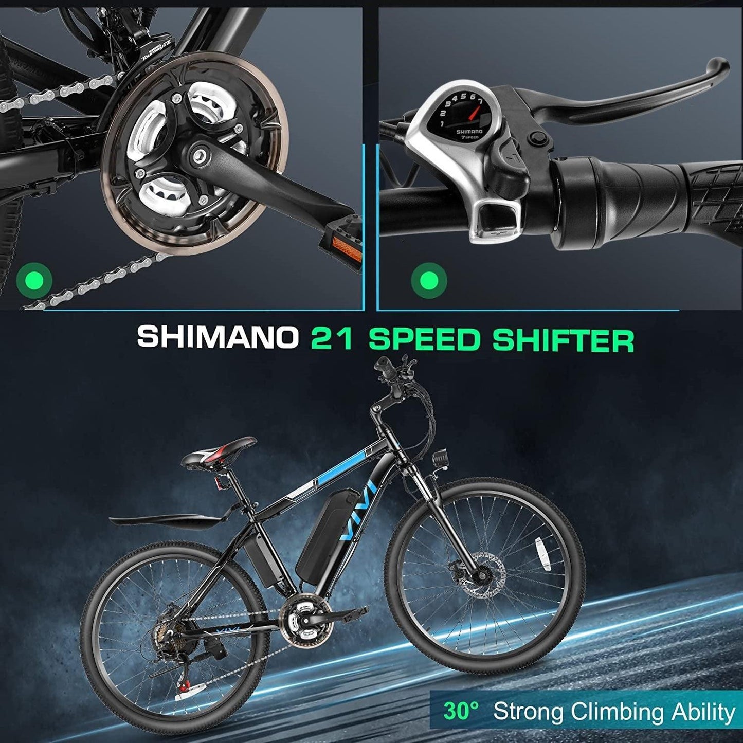 VIVI M026SHUL Commuter Hardtail Electric Mountain Bike UL2849 Certified