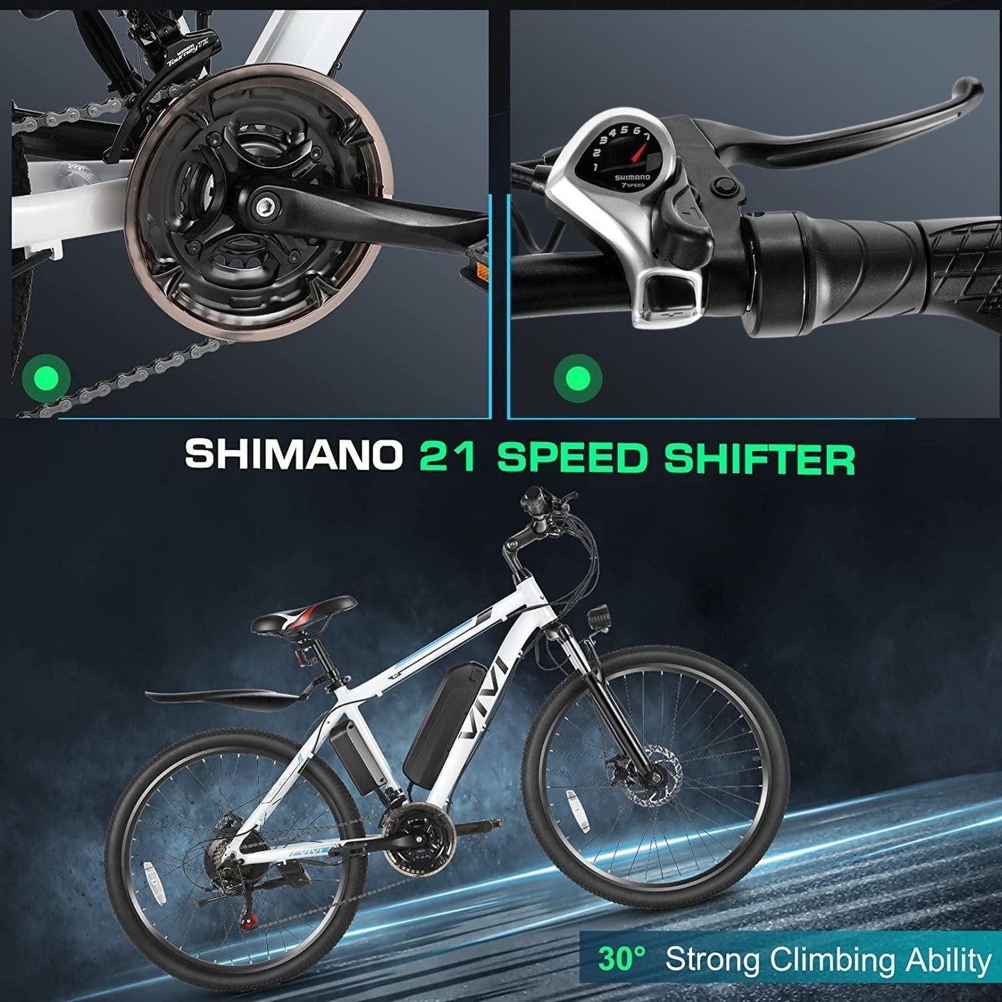 VIVI M026SHUL Commuter Hardtail Electric Mountain Bike UL2849 Certified