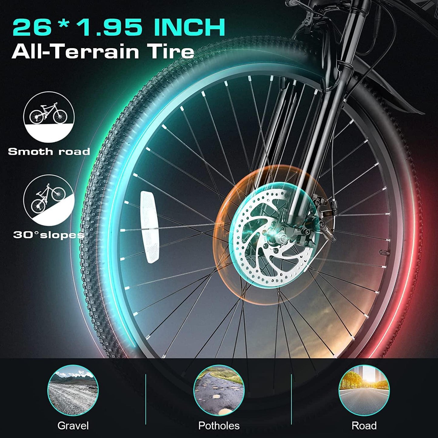 VIVI M026TGBUL Folding Softail Electric Mountain Bike UL2849 Certified