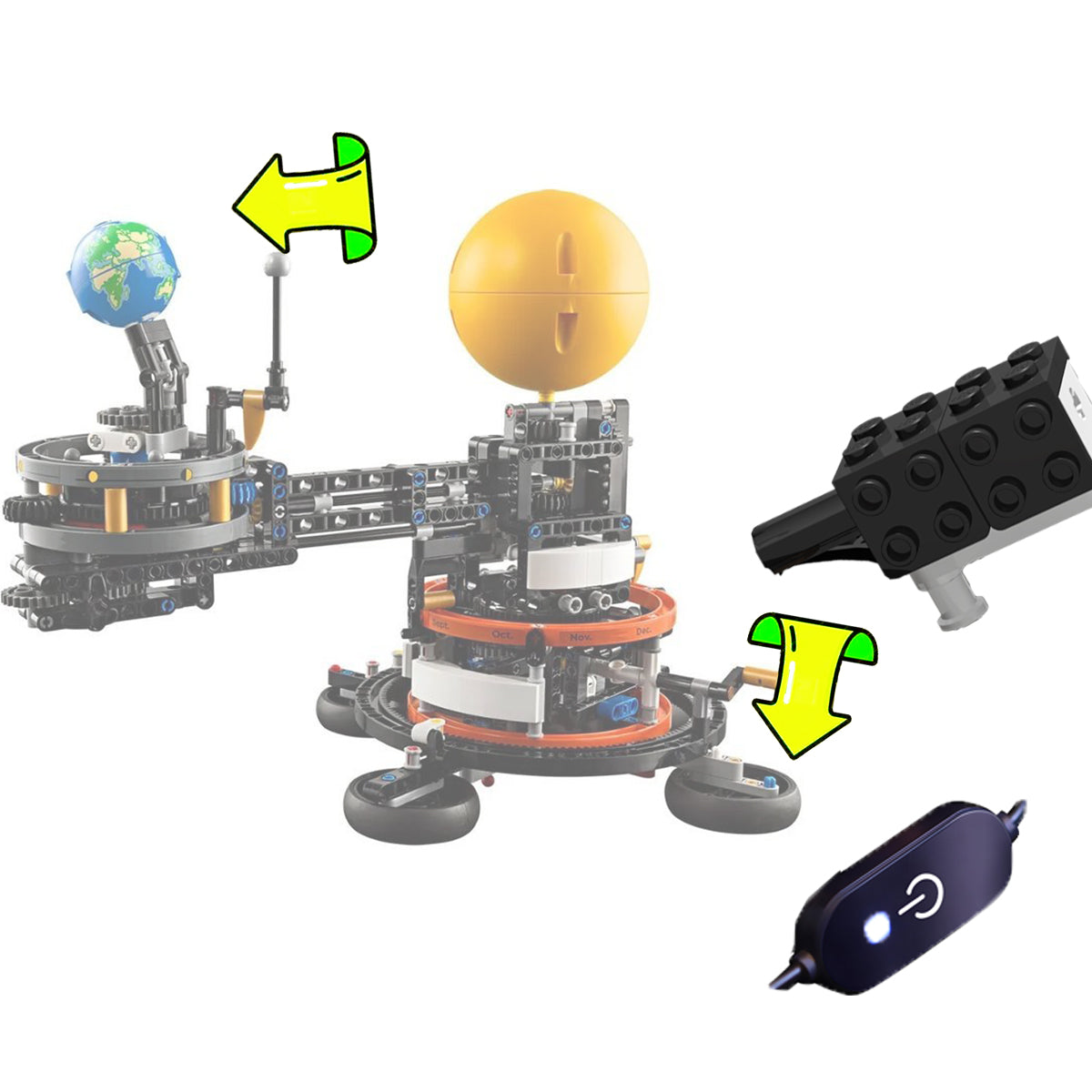 Motorized Kit for LEGO Planet Earth and Moon in Orbit Technic Power Functions #42179