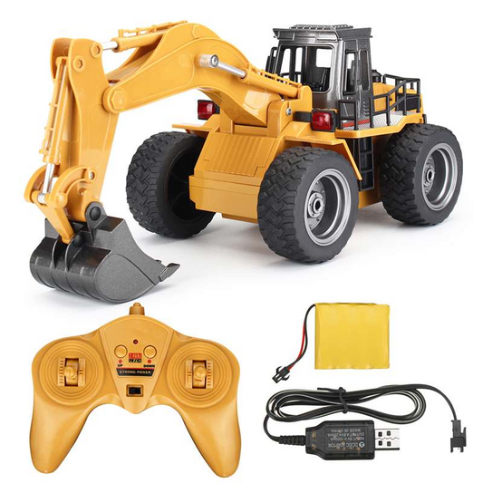 Huina 1530 RC Alloy Excavator 6CH 1:18 Wheel Excavator Toy