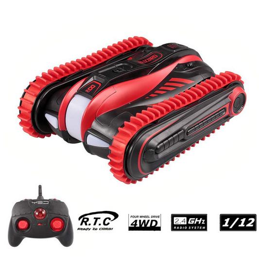 Amphibious RC Car 6-Channel  1:12 LED Light  360° Rotation Stunt Car Toys Gift