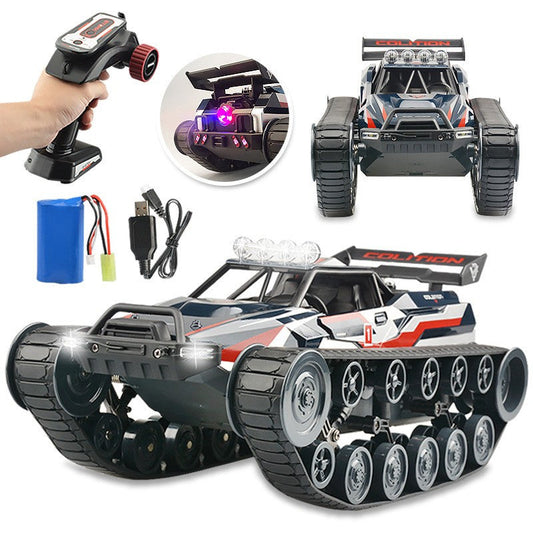 New Alloy Tank 1:12 RC Tank Interactive RC Toy Car LED Lights Spray Stunt Toys
