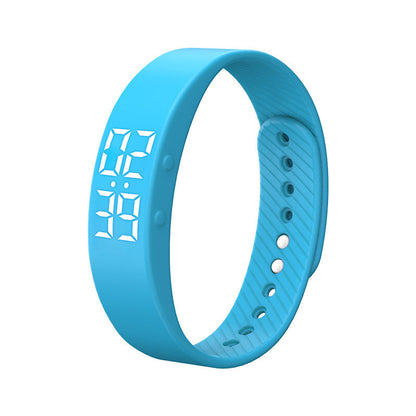 T5S Non-Bluetooth Fitness Tracker Watch Pedometer Digital Step Counter Calorie Counter Distance Activity Tracker Alarm LED Fitness Watch IP65 Water Resistance