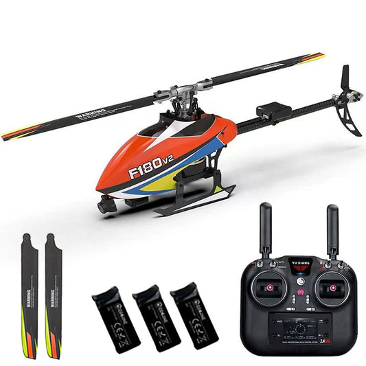 YXZNRC F180 V2 6CH 6-Axis Gyro GPS Optical Flow Localization 5.8G FPV Camera Dual Brushless Direct Drive Motor Flybarless RC Helicopter