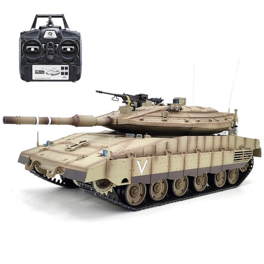 Heng Long 3958 Merkava MK IV Tank 1/16 Israel Main Battle Tank IDF TK7.0 Turret 360° Rotating Upgrade Metal Version RC Tank Toy