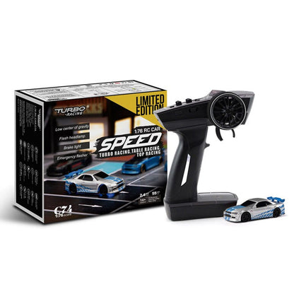 RC Drift Car Micro Car Turbo Racing 1:76 C74 Full Proportional RC Car Toys RTR Kit For Kids Adults