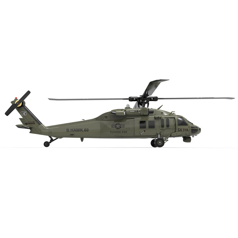 YXZNRC F09 RC Helicopter UH60 Black Hawk 1:47 Scale 6-Axis Gyroscope 6CH Brushless 6G/3D Aerobatic Professional Helicopter Toy Gift