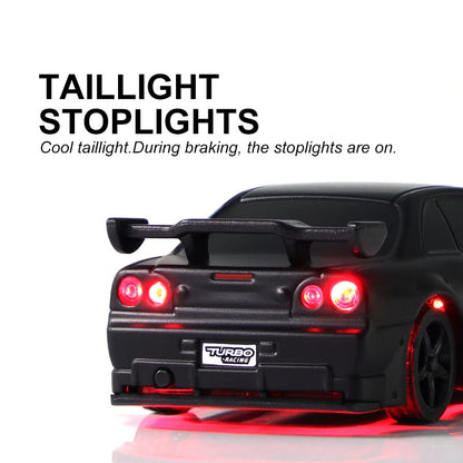 RC Drift Car Micro Car Turbo Racing 1:76 C74 Full Proportional RC Car Toys RTR Kit For Kids Adults