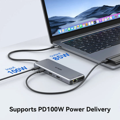 MOKiN 12-IN-1 Laptop Docking Station With 3 Monitors