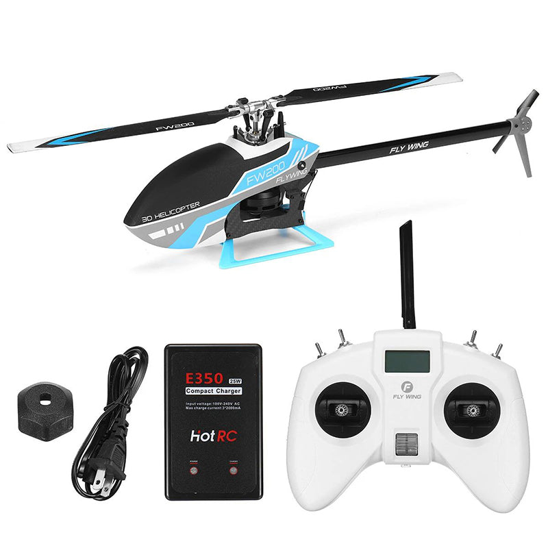 FLY WING FW200 RC Helicopter 6CH 3D Acrobatics GPS Altitude Hold One-key Return APP Adjust RTF With H1 V2 Flight Control System