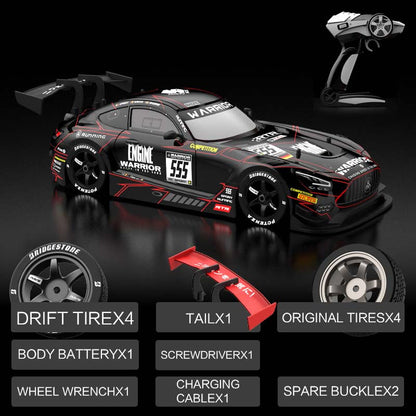 KAMTOM KM1601 Black Series RC Drift Car 1:16 4WD Drift Model Car High Speed Racing Car With Light