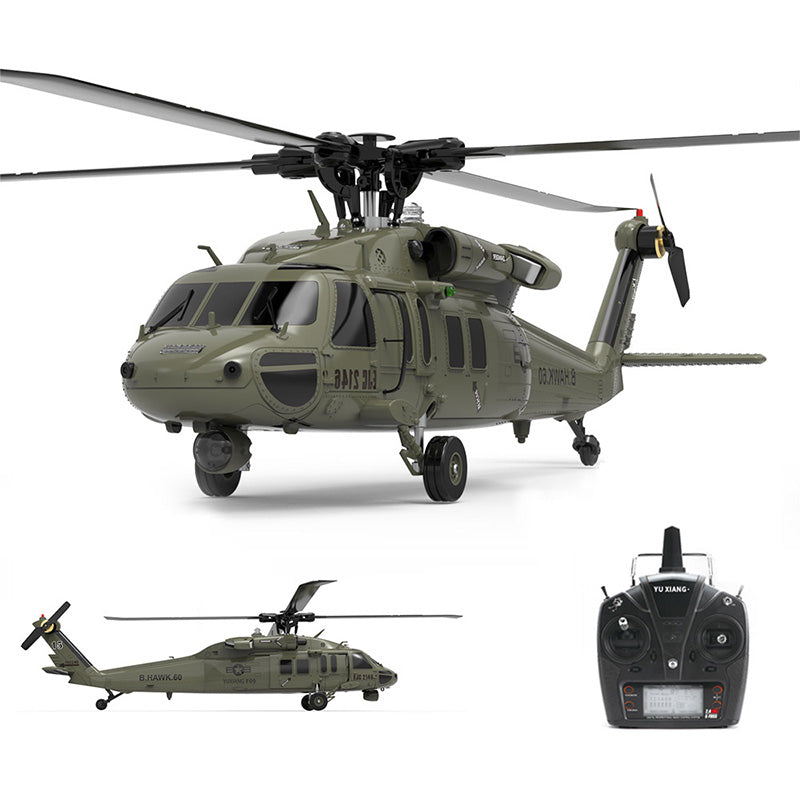 YXZNRC F09 RC Helicopter UH60 Black Hawk 1:47 Scale 6-Axis Gyroscope 6CH Brushless 6G/3D Aerobatic Professional Helicopter Toy Gift