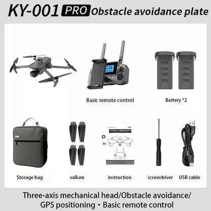 KY001 PRO 3-Axis Gimbal 8K Drone Intelligent Obstacle Avoidance 5G GPS Large size Quadcopter with Screen Remote Control