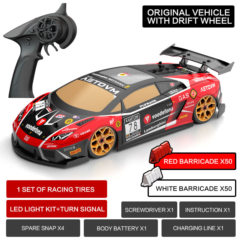 KAMTOM KM18193 RC Drift Car 1:18 4WD Full-Scale Professional Drift Model Car High Speed Racing Car With Light