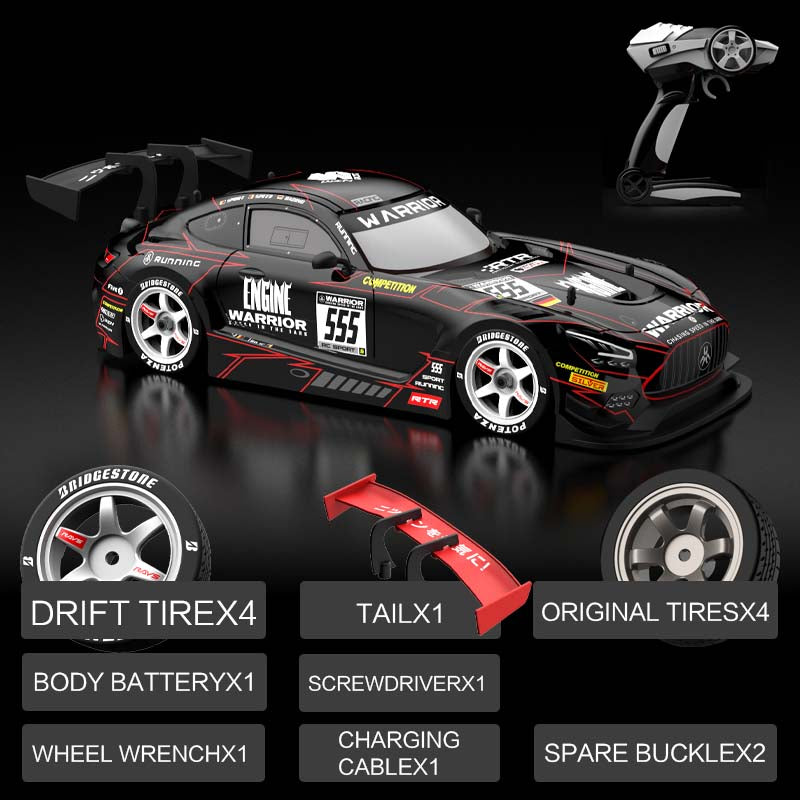 KAMTOM KM1601 Black Series RC Drift Car 1:16 4WD Drift Model Car High Speed Racing Car With Light