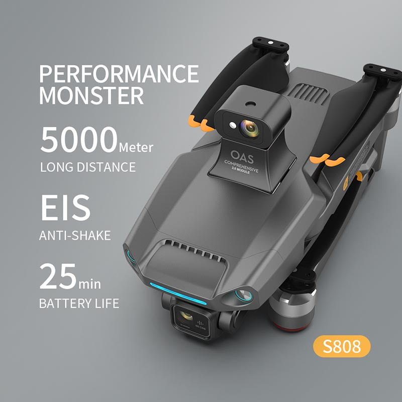 S808 Pro RC Drone 3-axis Gimbal HD Camera 8K GPS 5G Wifi FPV 5KM Aerial Photography Brushless Obstacle Avoidance Quadcopter