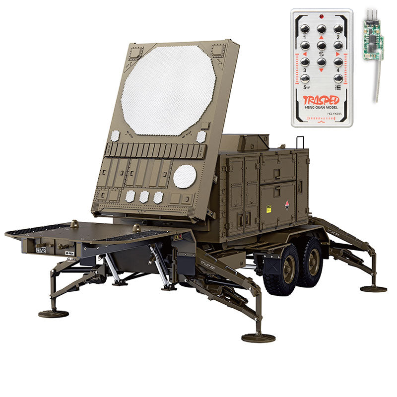 HG P804 P805 1/12 - Radar de chasis de aleación para coche, simulación de lanzamiento de misiles, accesorios para vehículos todoterreno militares de 2,4 G para camiones militares del ejército de EE. UU. 