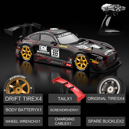 KAMTOM KM1601 Black Series RC Drift Car 1:16 4WD Drift Model Car High Speed Racing Car With Light