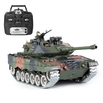 RC Tank German Leopard 2 ZY 822 PRO 1:18 RC Car Metal Track Metal Road Wheels Electric Battle RC Tank Toy