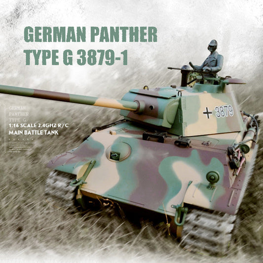 Heng Long 3879 German Panther Type G RC Tank 2.4G 1/16 Metal Upgraded Tank Toys