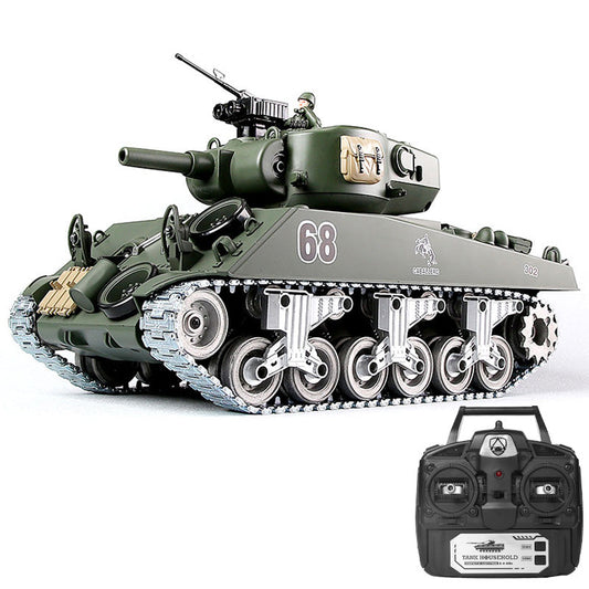 RC Tank American M4A3 ZY 828 PRO 1:18 RC Car Metal Track Metal Road Wheels Electric Charging Battle RC Car Toy