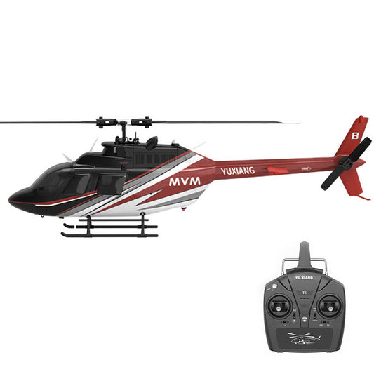 YXZNRC F08 Bell 206 RC Helicopter 2.4G 6CH 1/27 Scale Brushless Direct-Drive 6G Flybarless Model with Optical Flow Positioning