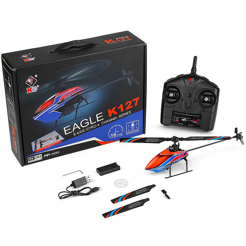 WLtoys K127 RC Helicopters 2.4Ghz 4CH 6-Aixs Gyroscope Single Blade Propellor Helicotper For Kids Gift RC Toys
