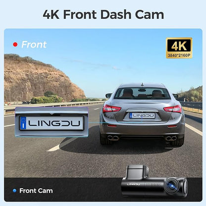 LINGDU D500 1CH Dash Cam 4K with 0.96" Screen Voice Control 24H Parking Mode
