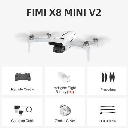 FIMI X8 MINI V2 RC Drone 9KM FPV 4K Camera HDR Video 3-axis Mechanical Gimbal 37mins Flight Time 245g 5G GPS Quadcopter