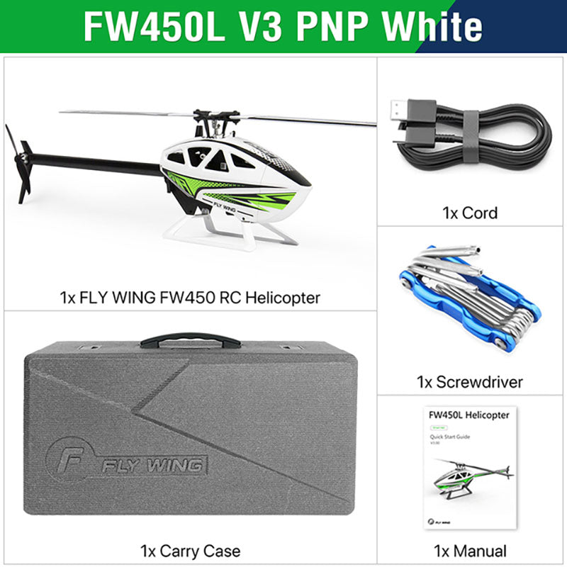 FLY WING FW450L V3 6CH 3D Auto Acrobatics GPS Altitude Hold RC Helicopter RTF/PNP With H1 Flight Control System