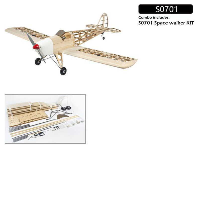 DWHobby Balsa wood Plane S0701 Space walker 1600mm Wingspan Gas or Electric Single-wing balsa wood sports training Balsa Plane