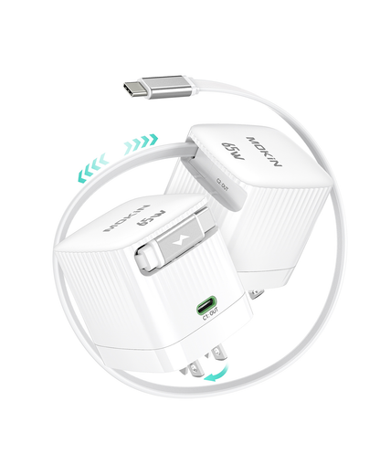 MOKiN 65W Retractable GaN Charger for Fast and Convenient Charging Anywhere