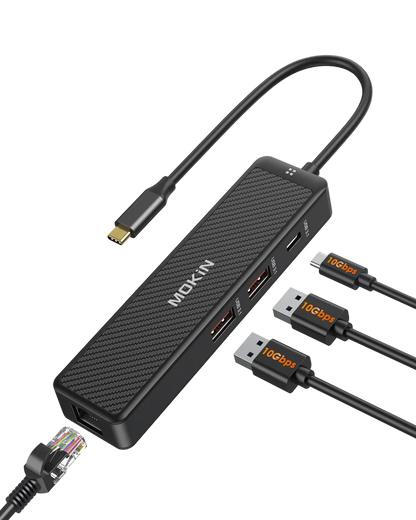 MOKiN 4 IN 1 10Gbps USB-C to Ethernet Adapter for Laptop