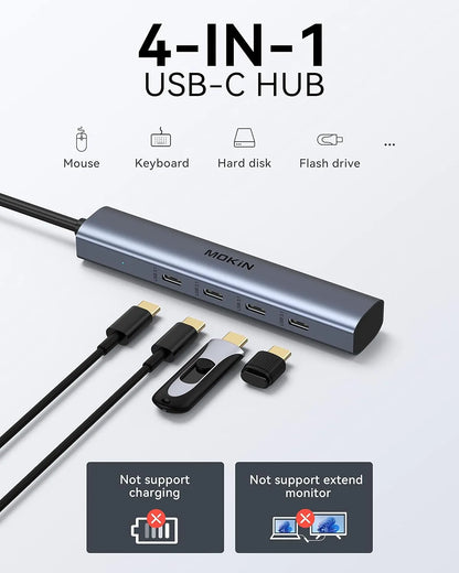 MOKiN USB-C Hub With 10Gbps 4 Ports For Laptop
