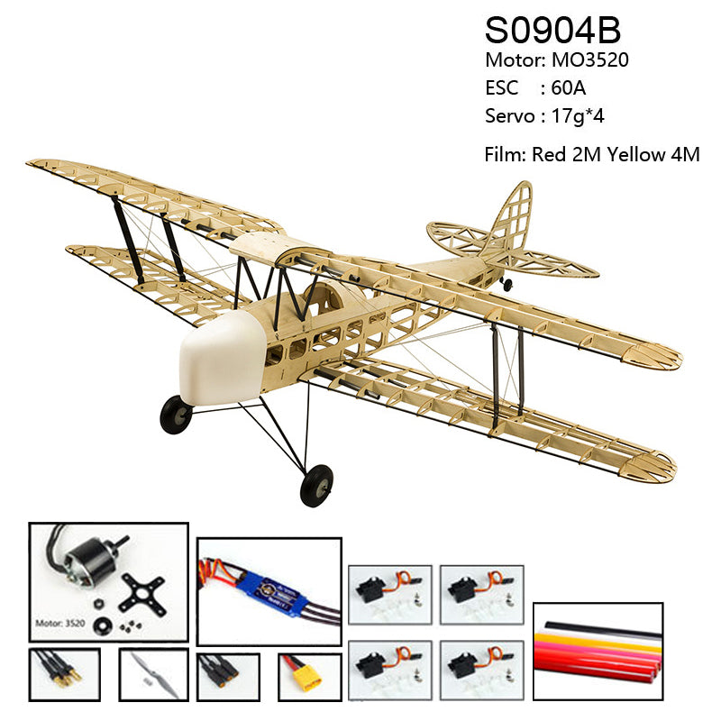 Balsa wood Plane DH82a Tiger Moth Large Electric or Gas Power Fixed Wing Plane Balsa Kits 1400mm Wingspan