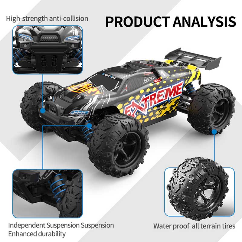 Coche RC todoterreno de alta velocidad a escala 1:18, escalada, 4x4, impermeable, derrape