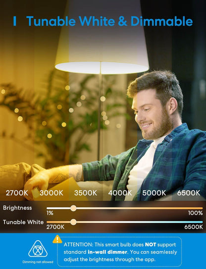 مصباح LED ذكي من Meross، MSL120BRHK، عبوة من قطعتين (إصدار الولايات المتحدة/كندا)