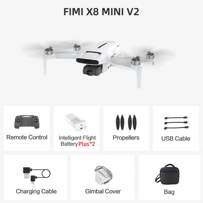 FIMI X8 MINI V2 RC Drone 9KM FPV 4K Camera HDR Video 3-axis Mechanical Gimbal 37mins Flight Time 245g 5G GPS Quadcopter