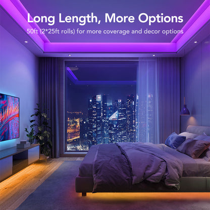 Refurbished Govee Wi-Fi + Bluetooth RGB LED Strip Lights (2*25ft)