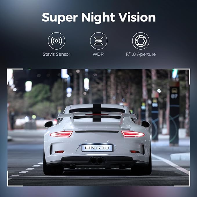 LINGDU D500 1CH Dash Cam 4K with 0.96" Screen Voice Control 24H Parking Mode