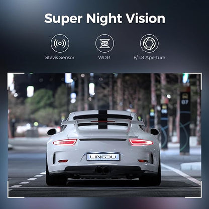 LINGDU D500 1CH Dash Cam 4K with 0.96" Screen Voice Control 24H Parking Mode