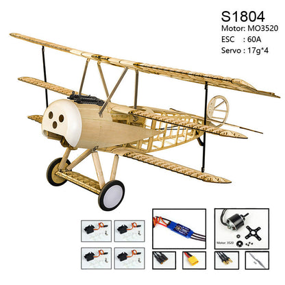 DWHobby Classic Fokker DR1 Balsa wood Plane ARF Large Electric or Gas Power Fixed Wing Balsa Plane Kits 1500mm Wingspan